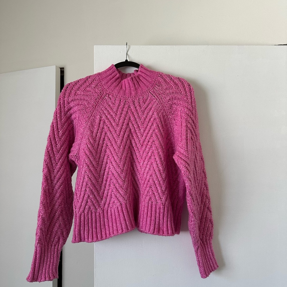 Sincerely Jules Vibrant Pink Chevron Sweater